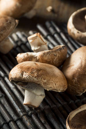 Raw Organic Portobello Mushrooms Ready to Cookの写真素材