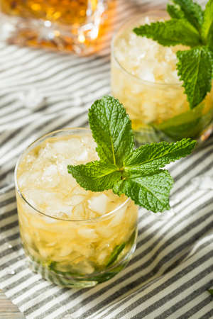 Homemade Derby Mint Julep with Kentucky Bourbonの写真素材