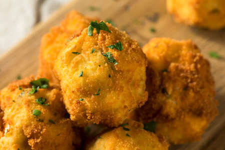 Homemade Deep Fried Potato Croquettes with Sauce