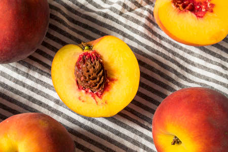 Raw Organic Yellow Peaches Ready to EAt