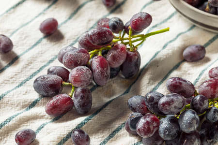 Raw Organic Purple Grapes Ready to Eatの写真素材