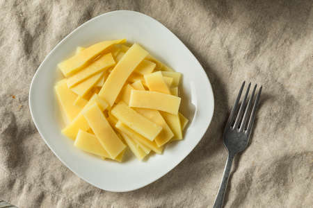 Raw Canned Bamboo Shoots on a Plate