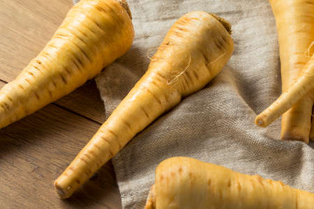 Raw Organic Brown Parnsip Roots Ready to Cookの写真素材