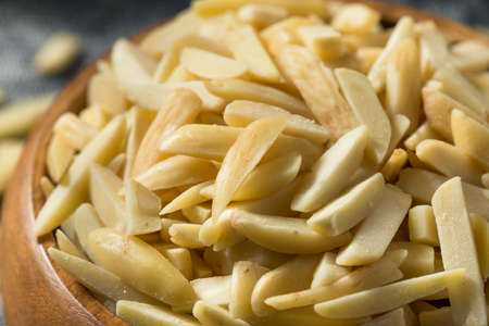 Raw Organic Slivered Almonds Ready to Eatの写真素材