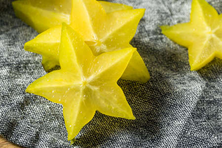 Healthy Raw Yellow Starfruit Ready to Eatの写真素材