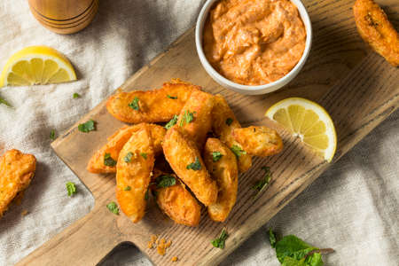 Homemade Deep Fried Halloumi Fries with Yogurt Dip