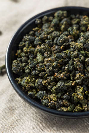 Dried Organic Oolong Pearl Tea in a Bowl