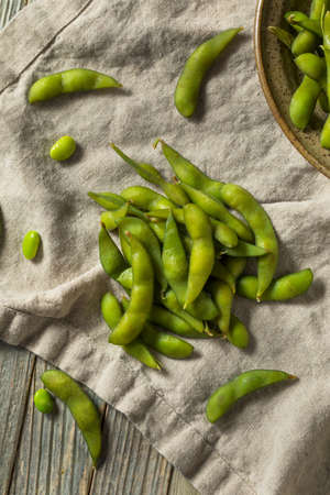 Raw Green Organic Edamame Soy Beans Ready to Eat