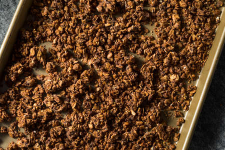 Homemade Chocolate Granola in a Bowl Ready to Eatの写真素材