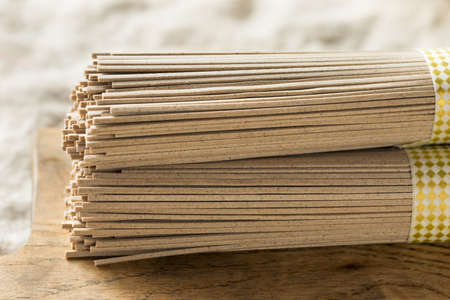 Dried Organic Buckwheat Soba Noodles Ready to Cookの写真素材