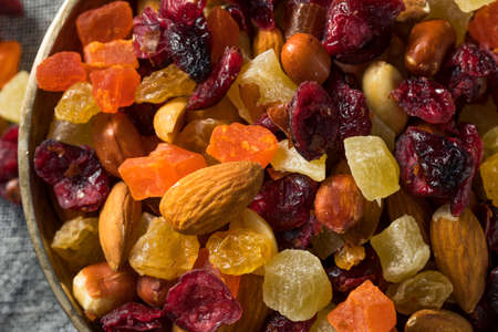 Healthy Dried Fruit and Nut Mix with Almonds Raisins Cranberriesの写真素材