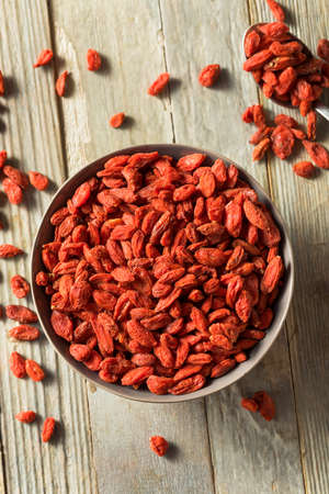 Raw Red Organic Goji Berries in a Bowl