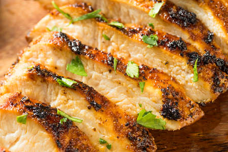 Homemade Grilled Chipotle Chicken Breast with Cilantro and LImeの写真素材