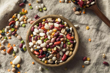 Dry Organic Assorted Bean Mixture in a Bowl