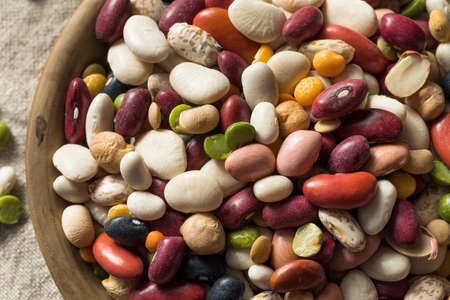Dry Organic Assorted Bean Mixture in a Bowlの写真素材