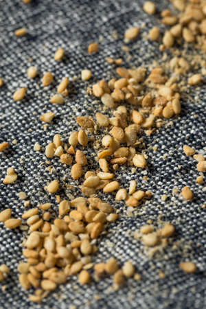 Organic Toasted Garlic Gomasio Sesame Seeds with Saltの写真素材