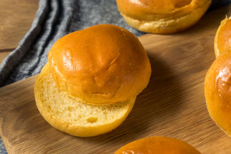 Homemade Sweet Brioche Hamburger Buns Ready to Eatの写真素材