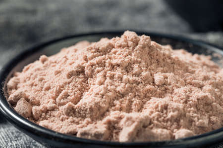 Organic Spiced Indian Black Salt in a Bowlの写真素材