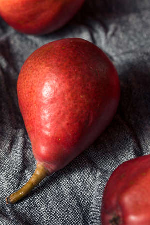 Raw Red Organic Anjou Pears in a Bunchの写真素材