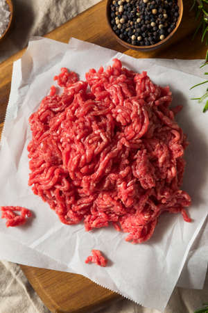 Raw Organic Red Ground Minced Beef Ready to Cook