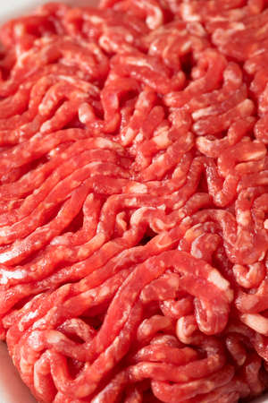 Raw Organic Red Ground Minced Beef Ready to Cookの写真素材