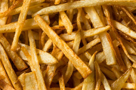 Homemade Shoestring French Fries with Sea Saltの写真素材