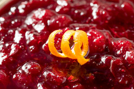 Homemade Thanksgiving Cranberry Sauce Ready to Eatの写真素材