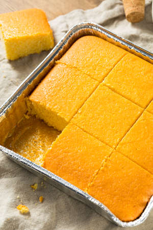 Homemade Cut Up Cornbread Ready to Eat