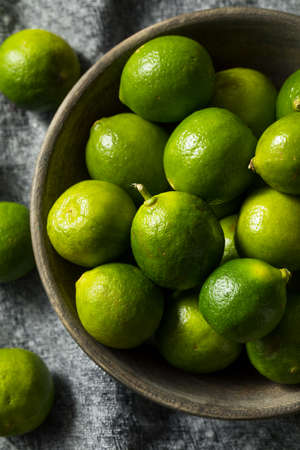 Raw Green Organic Key Limes Ready to Eatの写真素材