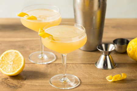 Homemade Gin Corpse Reviver Number 2 with Lemonの写真素材