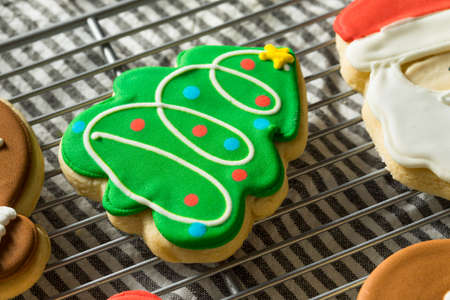 Homemade Decorated Christmas Sugar Cookies Ready to Eat