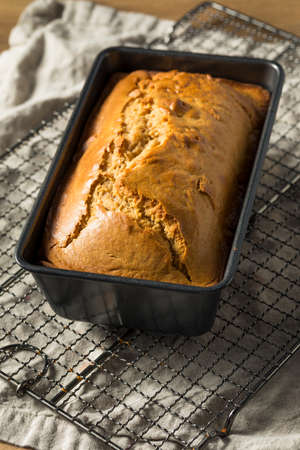 Homemade Peanut Butter Bread Loaf in a Pan