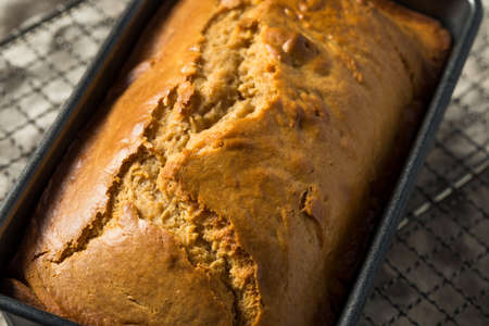 Homemade Peanut Butter Bread Loaf in a Pan