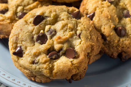 Homemade Warm Chocolate Chip Cookies Ready to Eat