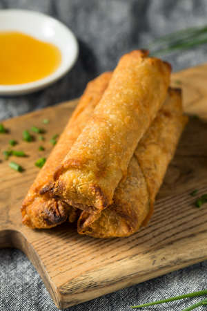 Homemade Chinese Vegetable Egg Rolls with Dipping Sauce