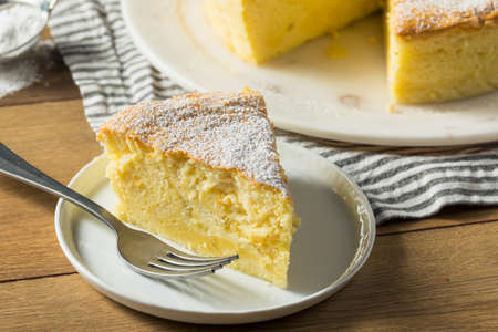 Homemade Fluffy Japanese Cheesecake Ready to Eatの写真素材