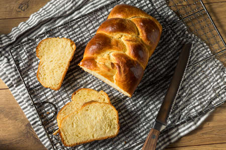 Homemade Baked Braided Brioche Bread Ready to Eat