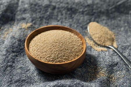 Dry Organic Active Dry Yeast in a Bowlの写真素材