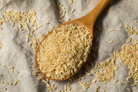 Raw Dry Organic Brown Rice Ready to Cookの写真素材