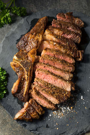 Grass Fed Cooked Ribeye Steak Ready to Eatの写真素材