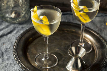 Boozy Lemon Dry Gin Martini with Vermouthの写真素材