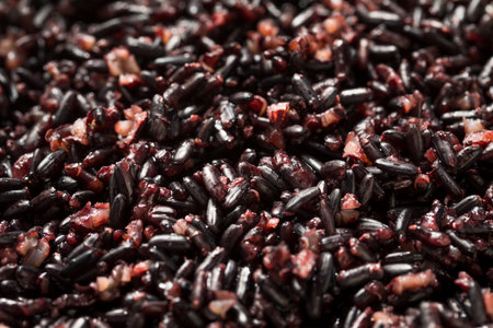 Homemade Cooked Forbidden Purple Rice in a Bowlの写真素材