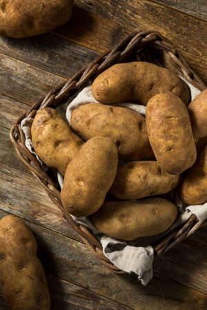 Raw Borwn Organic Russet Potatoes Ready to Cookの写真素材