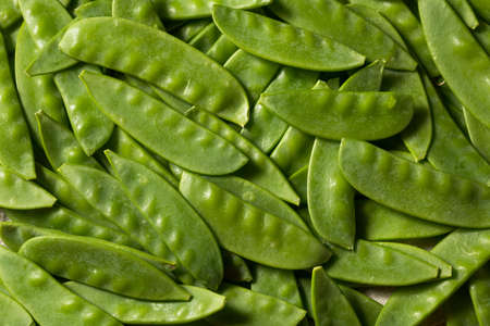 Raw Green Organic Snow Peas Ready to Eat