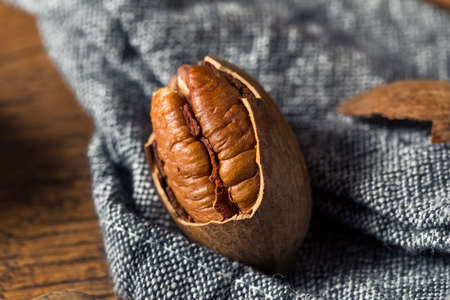 Raw Organic Whole Pecan Nuts in a Bowl