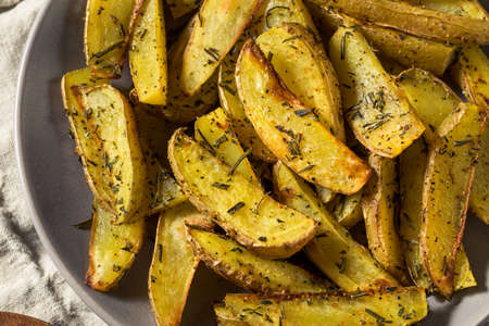 Homemade Organic Rosemary Potato Wedges with Salt and Pepper