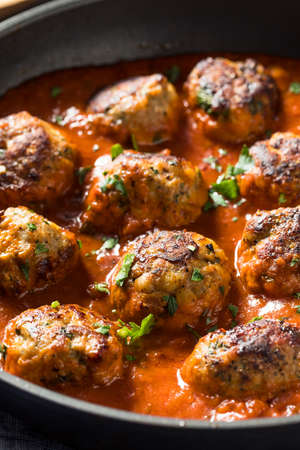 Homemade Healthy Italian Turkey Meatballs with Tomato Sauce