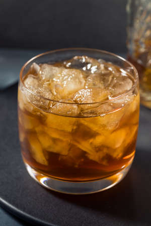 Boozy Refreshing Black Russian Cocktail with Coffee Liqueur