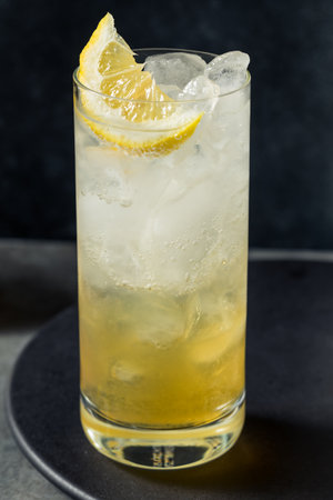 Boozy Refreshing Drambuie Highball with Soda and Lemonの写真素材
