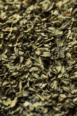 Healthy Organic Dried Basil Spice in a Bowlの写真素材